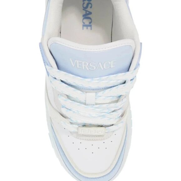 $925 MSRP- Versace Sneaker Vitello Nabuk Tessuto Rete Size 42.5- 100% Authentic